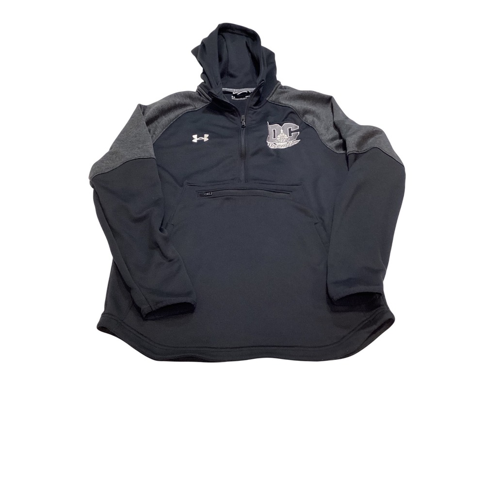 Under Armour Mens DC Premier Basketball 1/4 Zip Hoodie Black Gray Medium